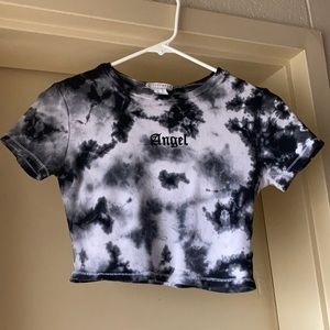 Black and white marble Crop top